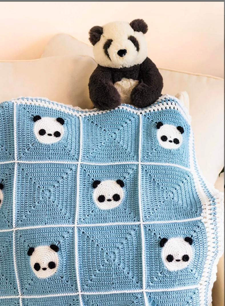 panda crochet blanket