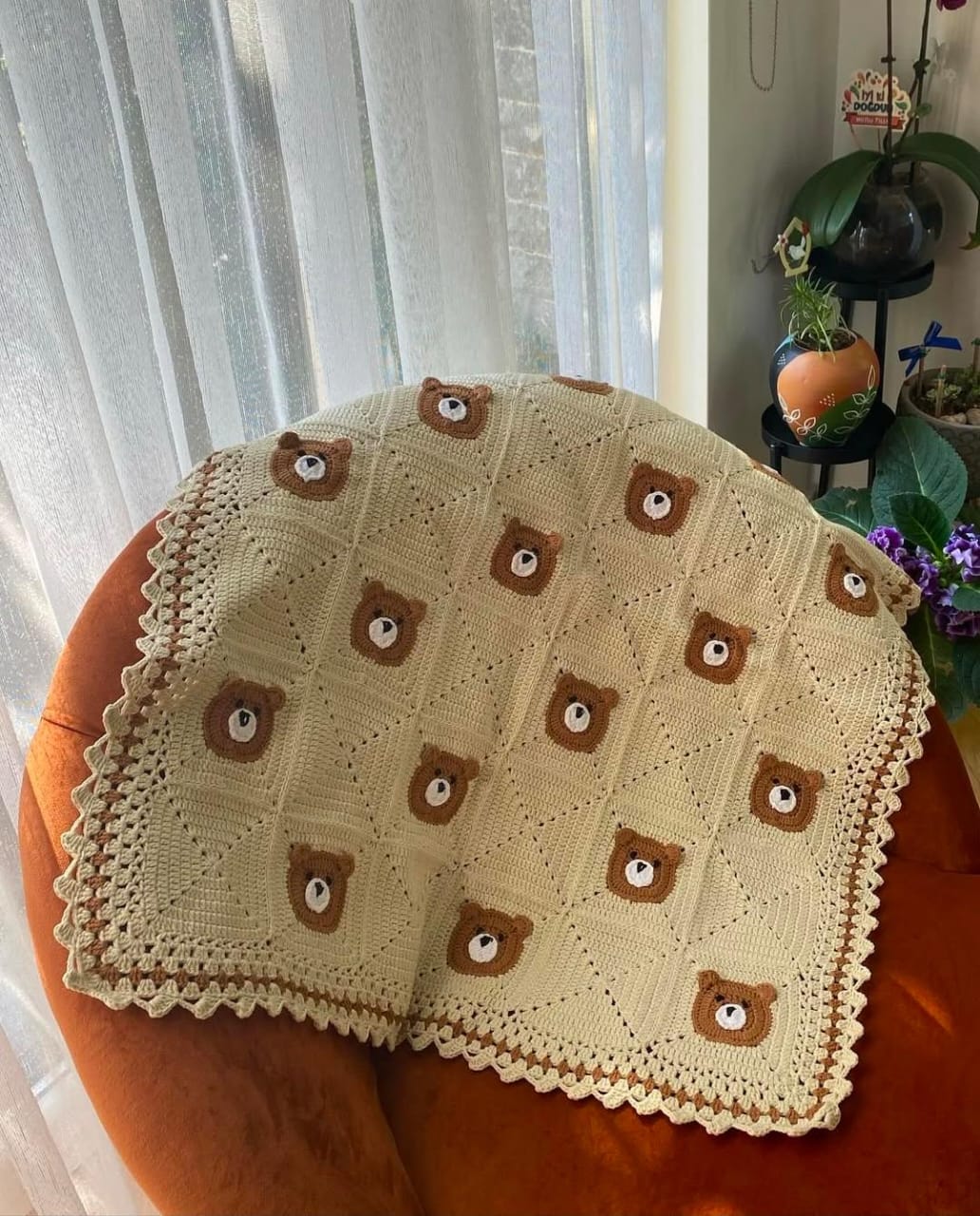 Bear crochet blanket