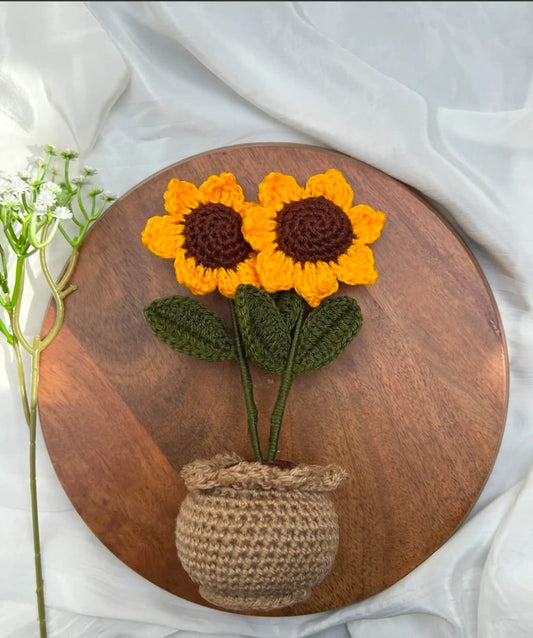 Double Sunflower Pot
