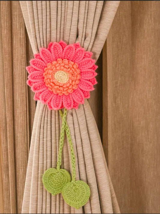 Pink Sunflower Curtian Tie