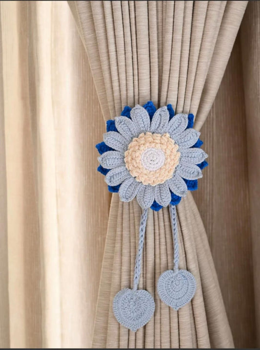 Blue Sunflower Curtain Tie