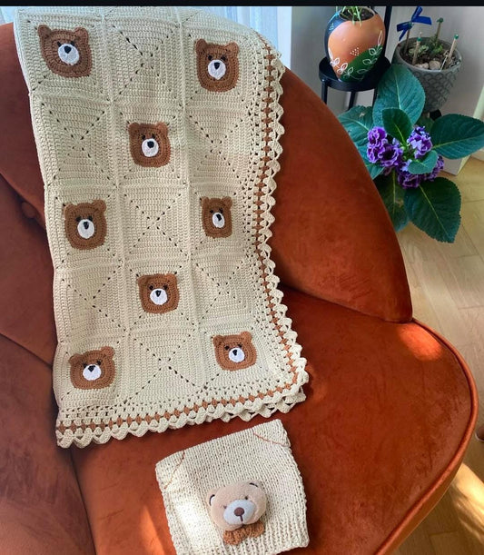 Bear crochet blanket